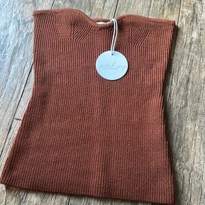 Petal & Pup Kourtney Top brown strapless ribbed bandeau size large